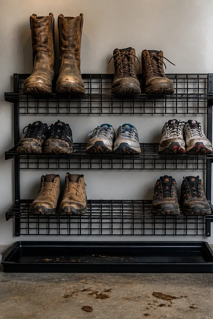 High-End Shoe Storage Ideas for a Mudroom