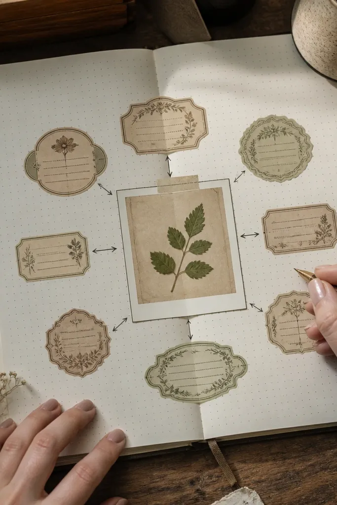 Botanical diagram with small labeled callouts
