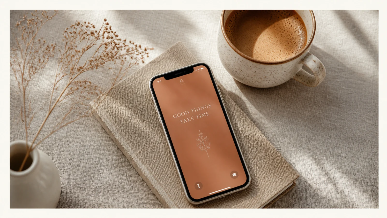 A photo centered on a cream background with an even thin border of blank cream space framing it on all four sides.