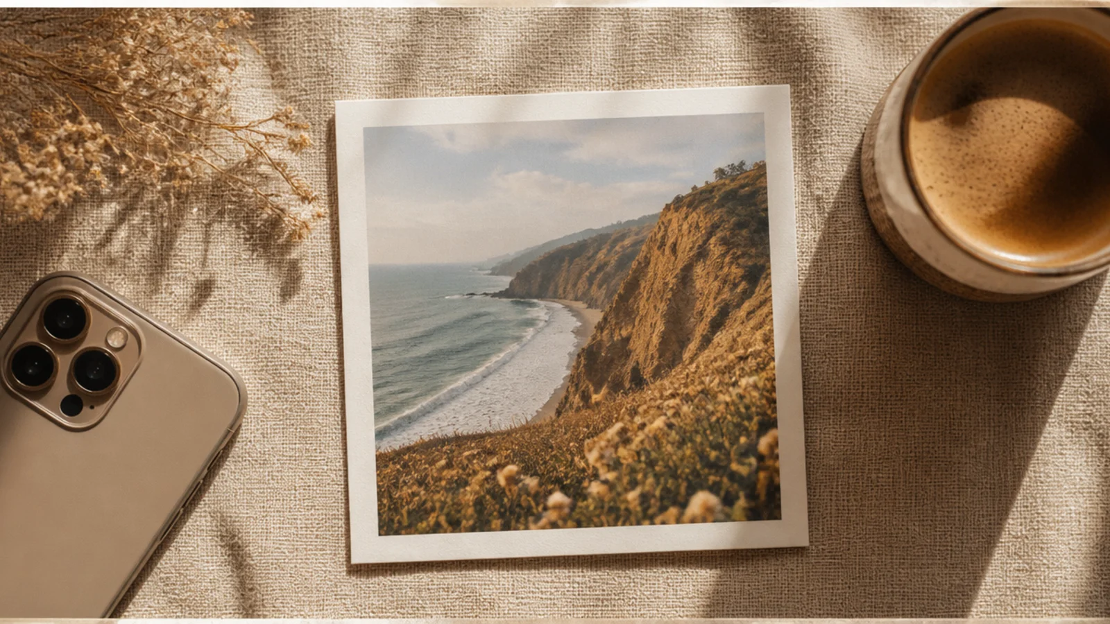 A photo with a thin border and a subtle film-grain texture layered over the whole frame for a matte finish.