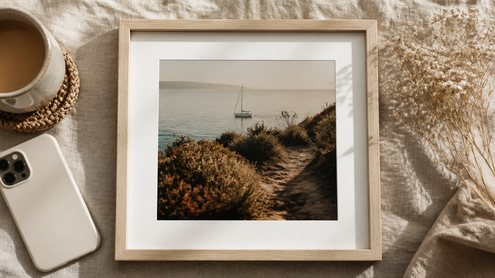 A full-bleed vertical photo with a subtle film-grain texture over the whole story for a soft matte finish.