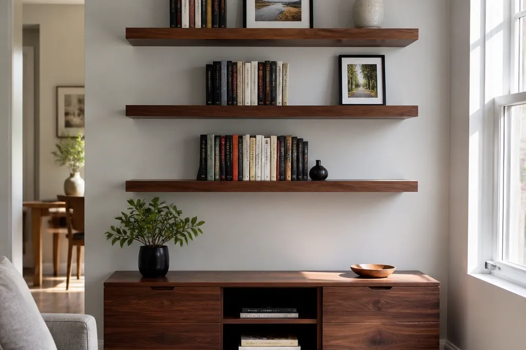 Living Room Floating Shelves for Simple Style