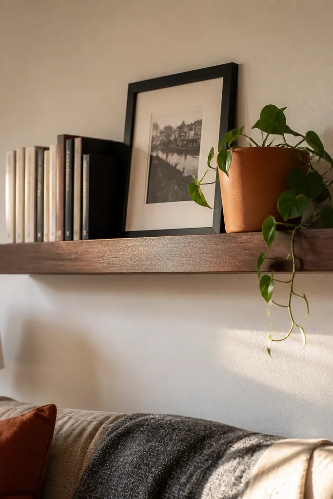 Living Room Floating Shelves for Simple Style