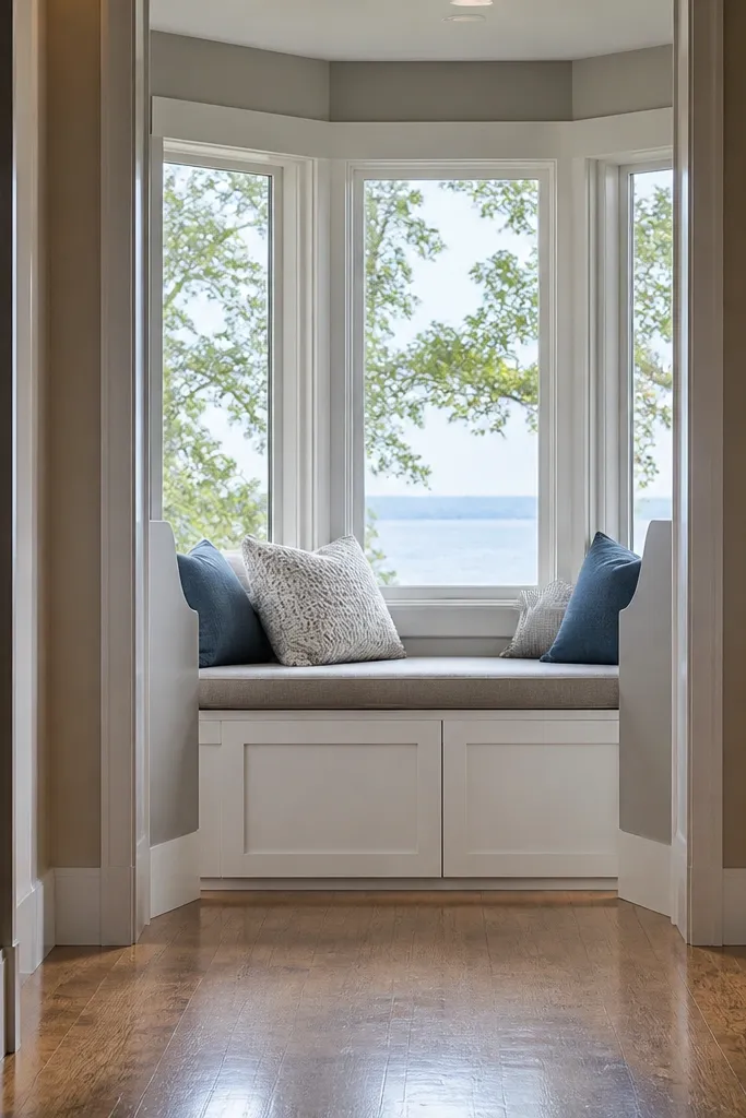 Matte acrylic protectors on bay window side areas with clean edges