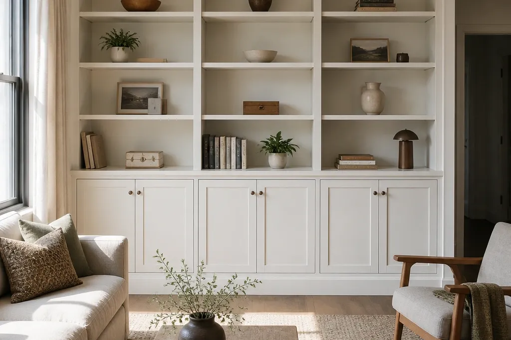 Low-Maintenance Built-In Shelves Living Room Decor