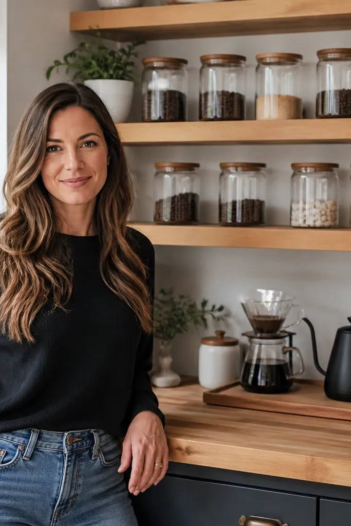 Low-Maintenance Coffee Bar Floating Shelves