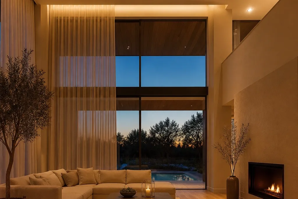 Low-Maintenance Double Height Living Room Lighting