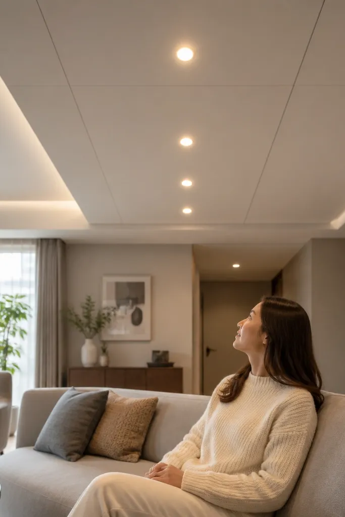 Low-Maintenance False Ceiling Living Room