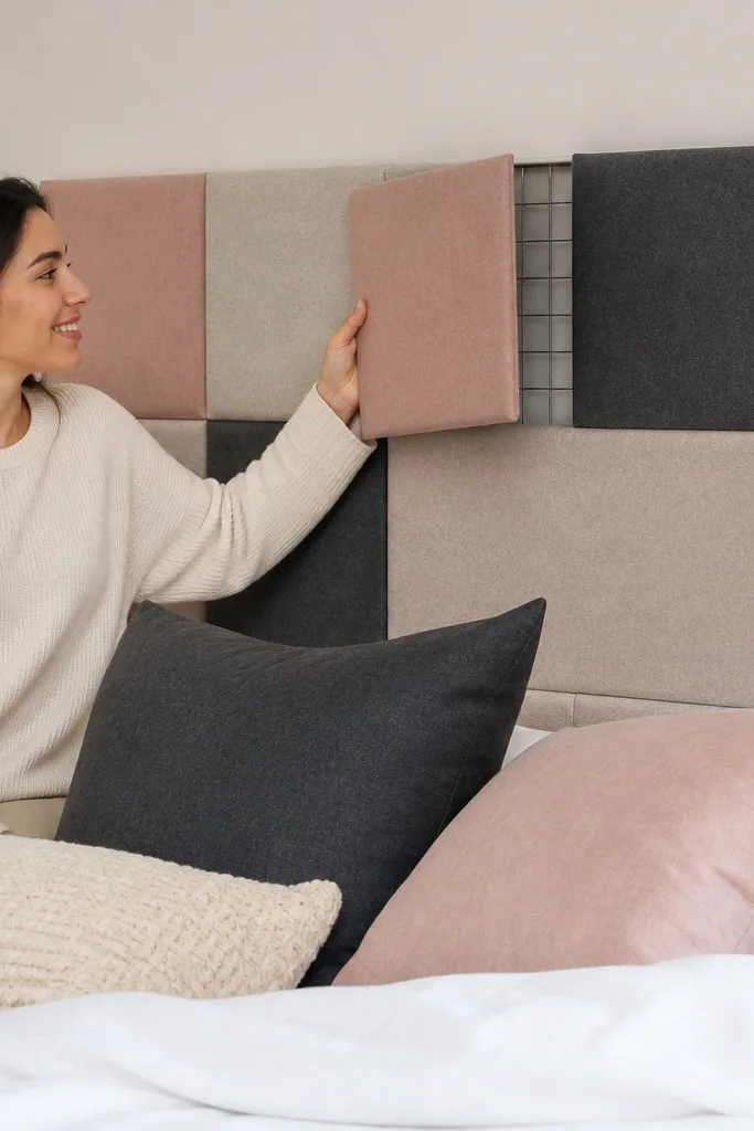 Felt tiles attached to a hidden metal pin grid