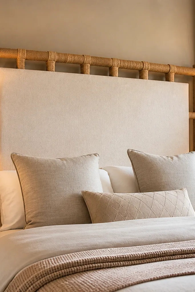 Two vertical rails wrapped in rope with a removable fabric panel