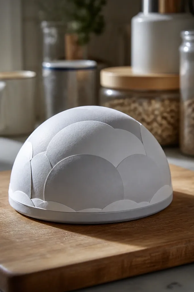 Rounded cloud-shaped paper squishy with white layers and a soft gray outline