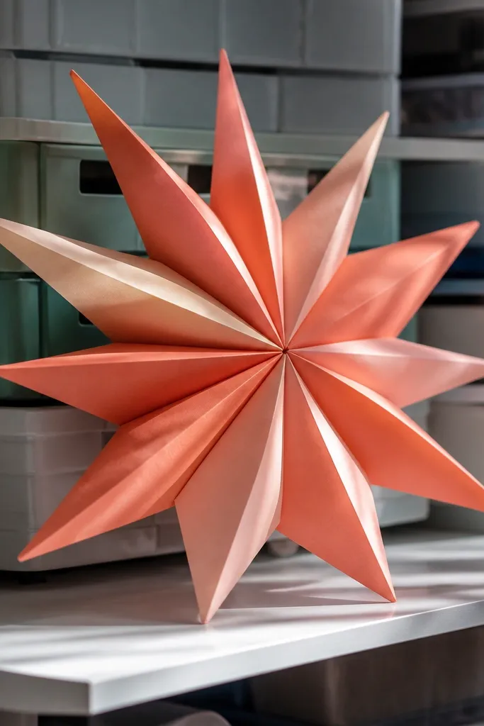 Pink starburst paper squishy with layered points and a darker outline