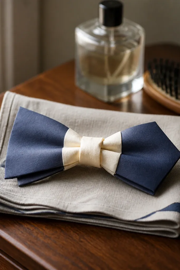 Black and white bow tie paper squishy with a puffy knot center