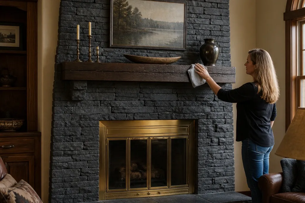 Low-Maintenance Stone Fireplace Finishes and Paint Ideas