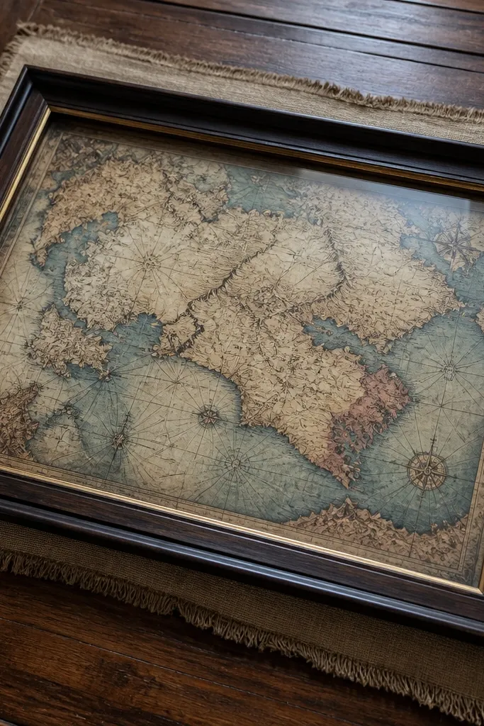 Vintage map paper texture with neat lines and muted ink colors