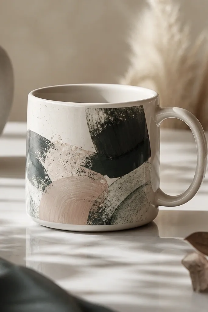 Luxe high end ceramic mug painting ideas
