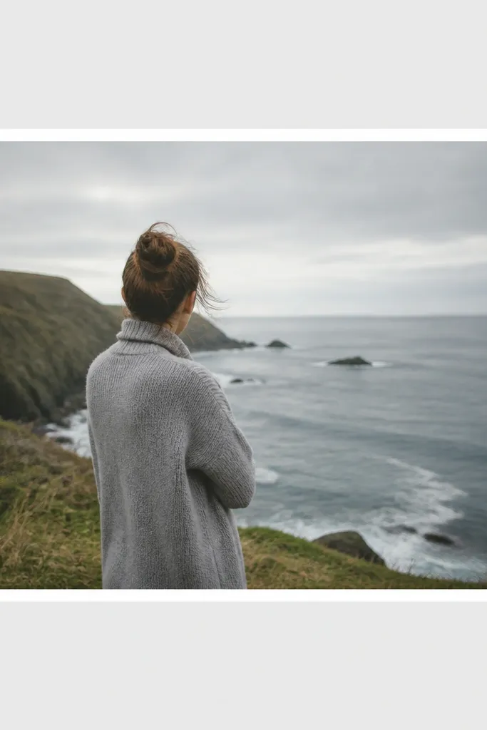 A light gray background with a centered photo, a matte white border around the photo, and a small caption in dark gray at the bottom left.