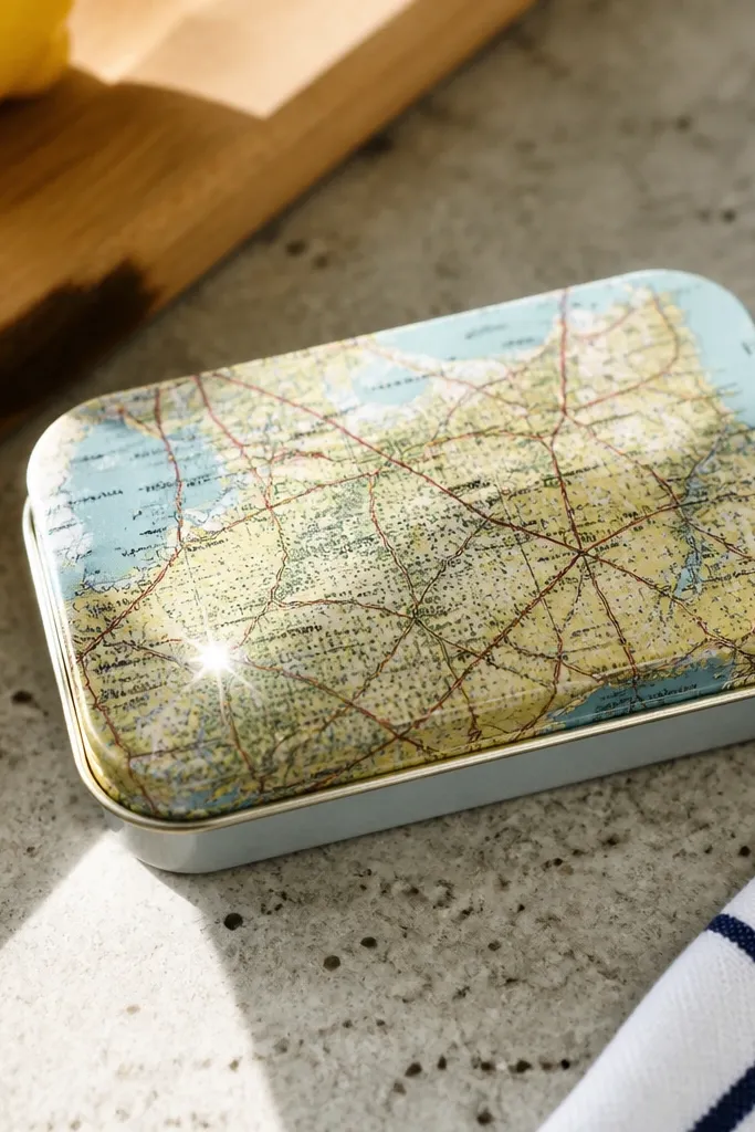Map print cover with glossy clear laminate and crisp edges.