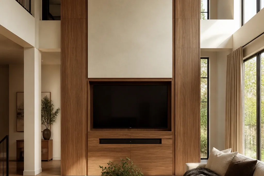 Modern Double Height Living Room TV Wall