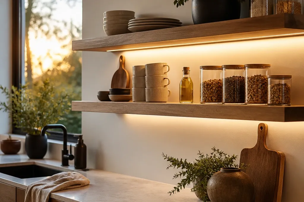 Modern Floating Shelves Kitchen Ideas
