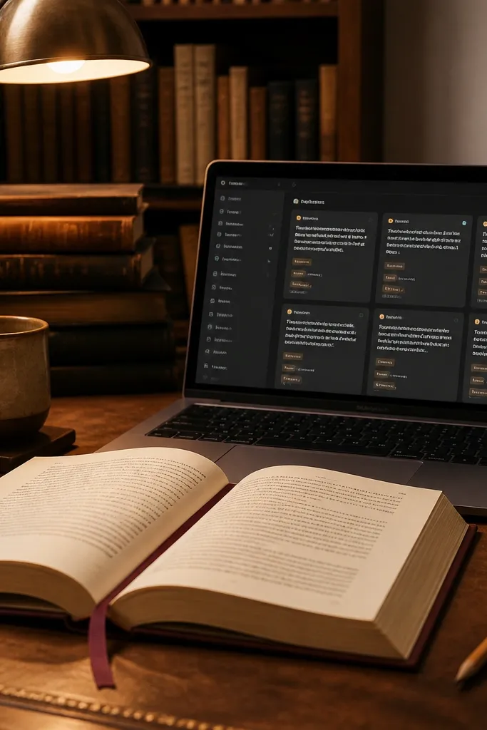 Book notes page with quote-like entries and clean metadata rows
