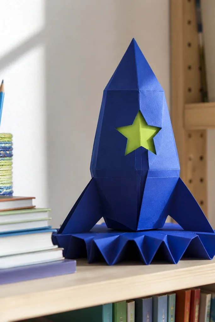 Rocket shape with a folded star window on the side