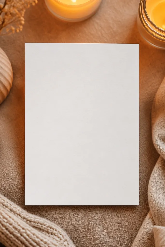 Soft warm background with a white quote card centered and simple text