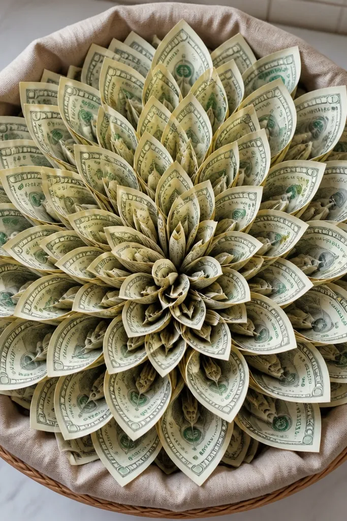 Puffy cash peony with layered fan petals and wrapped center