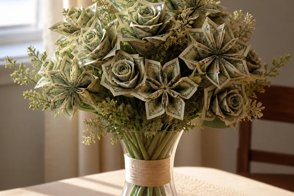 Money Flower Bouquet Steps and Wrapping Tips