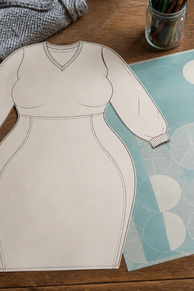 Paper doll base with fuller torso curves and wider sleeve openings