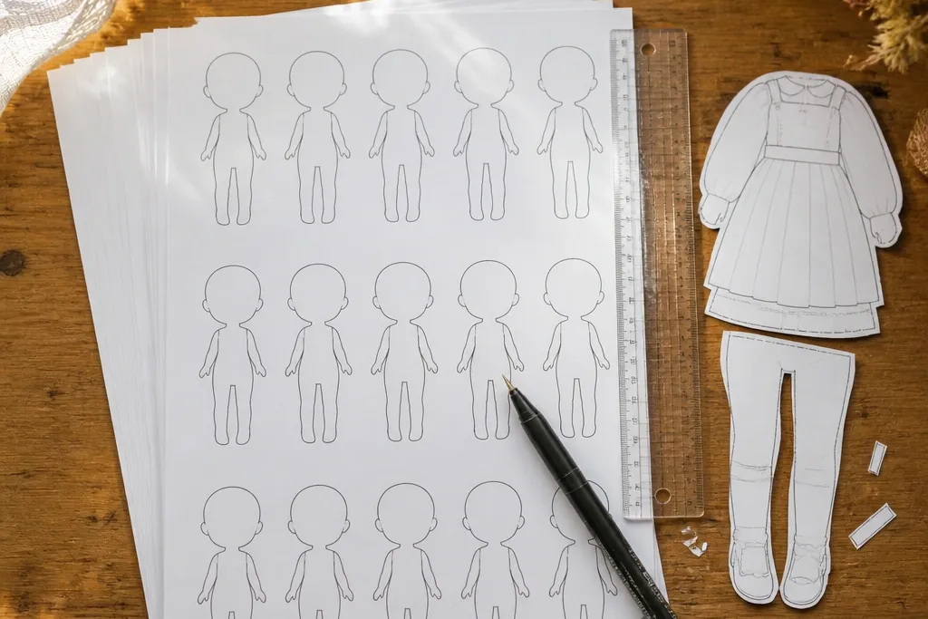 Paper Doll Base Templates And How To Trace Them