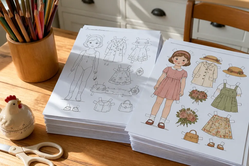 Paper Doll Coloring Templates For Quiet Time