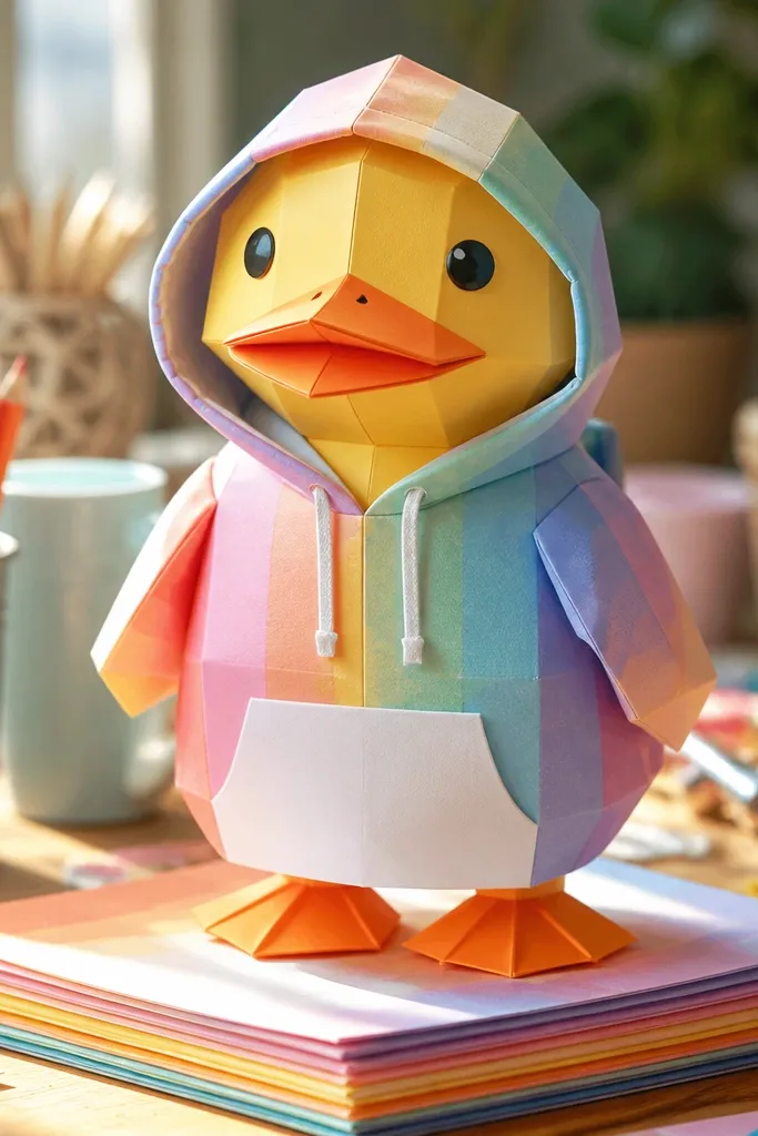 Pastel rainbow hoodie with a white front pocket