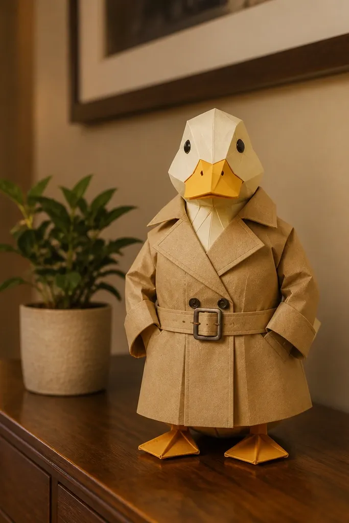 Tan trench coat with a matching belt tab