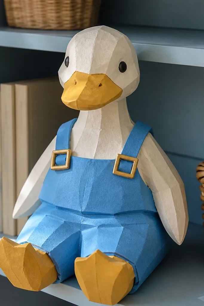 Sky blue overalls with brass buckle squares