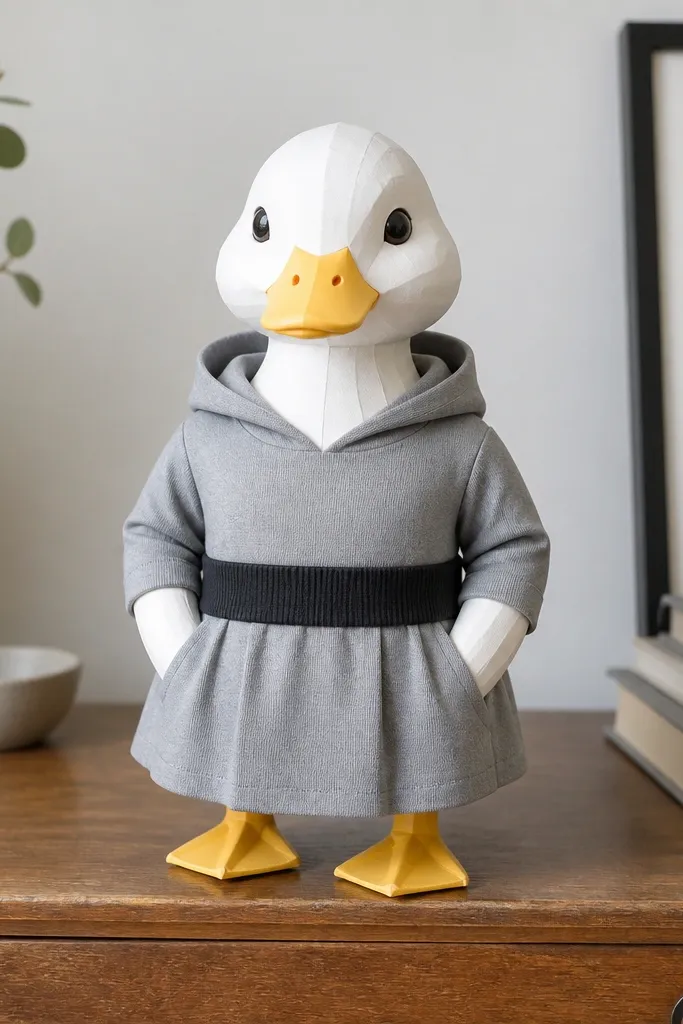 Gray hoodie dress with a black ribbed waistband