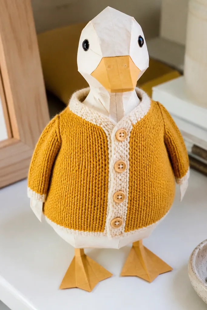 Marigold cardigan with a cream button placket