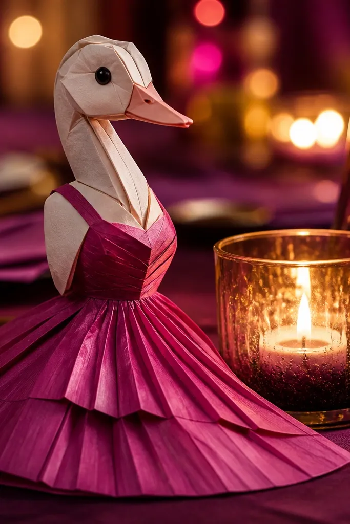Magenta dress with pleated skirt panels and small shoulder straps