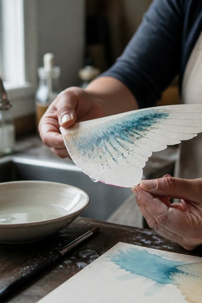 Textured watercolor paper sheet with visible grain and deckled edge look