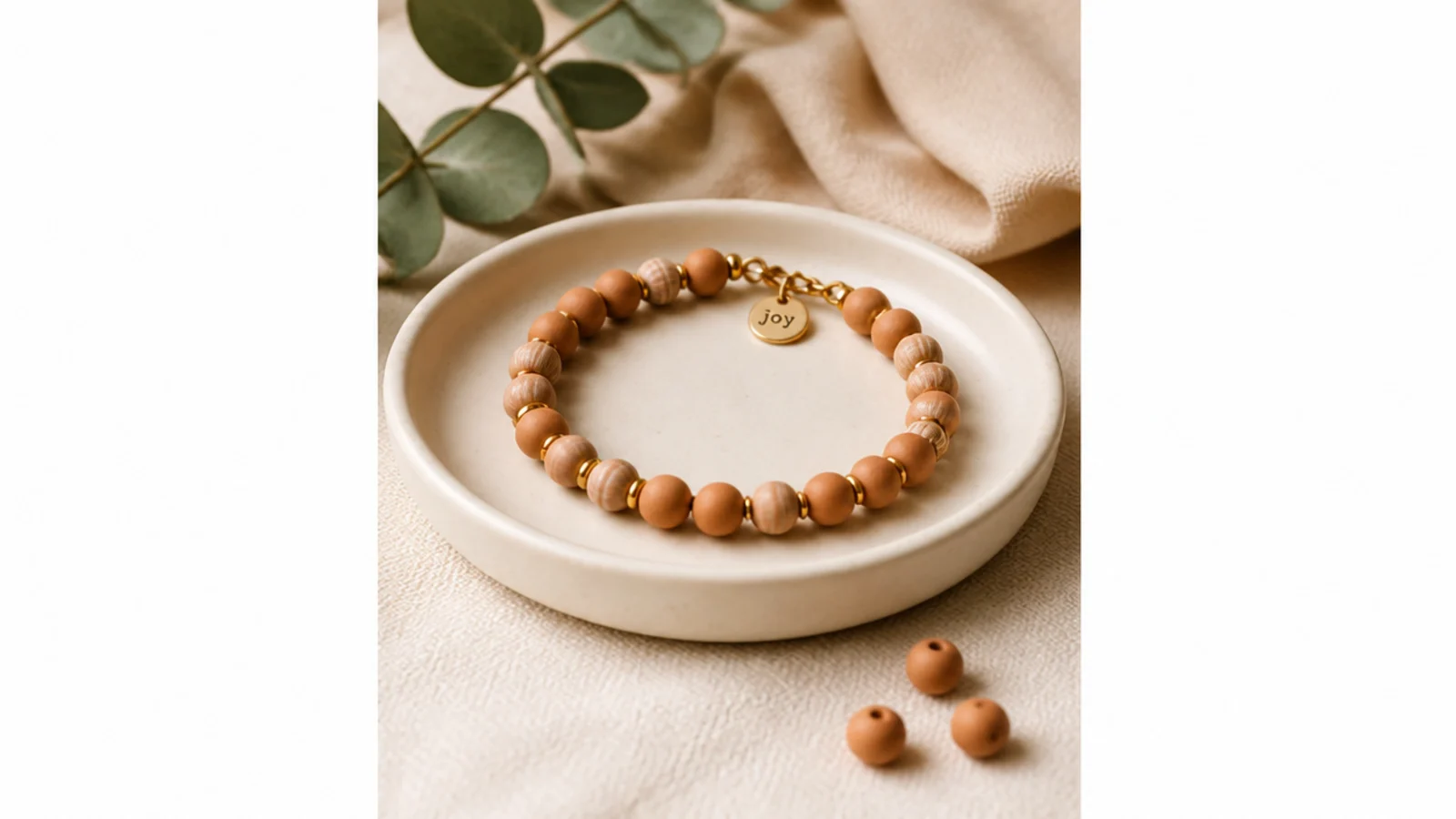 Pink clay bead bracelet ideas from blush to hot pink