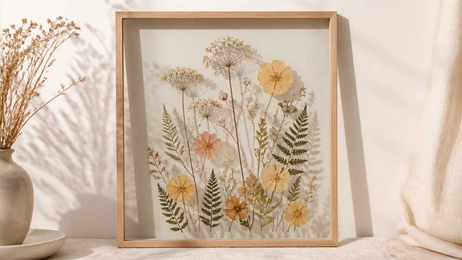 Pressed flower frame ideas from single stems to full galleries
