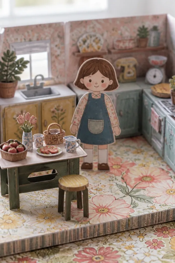 Printable Paper Doll Kitchen Templates To Make