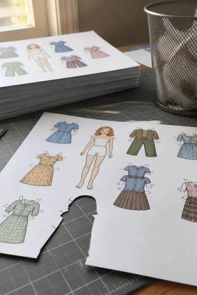 White printer paper with printed template lines that cut easily and fold flat