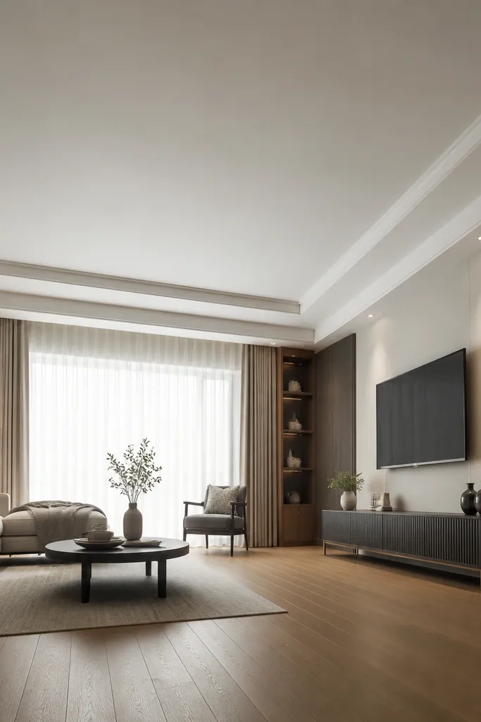 Ceiling border band around the room with smooth curved corners