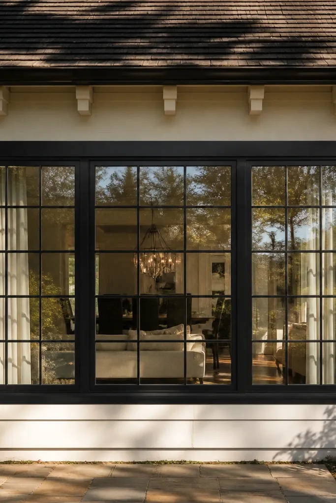 Window grill with a thick outer border and simple square grid inside