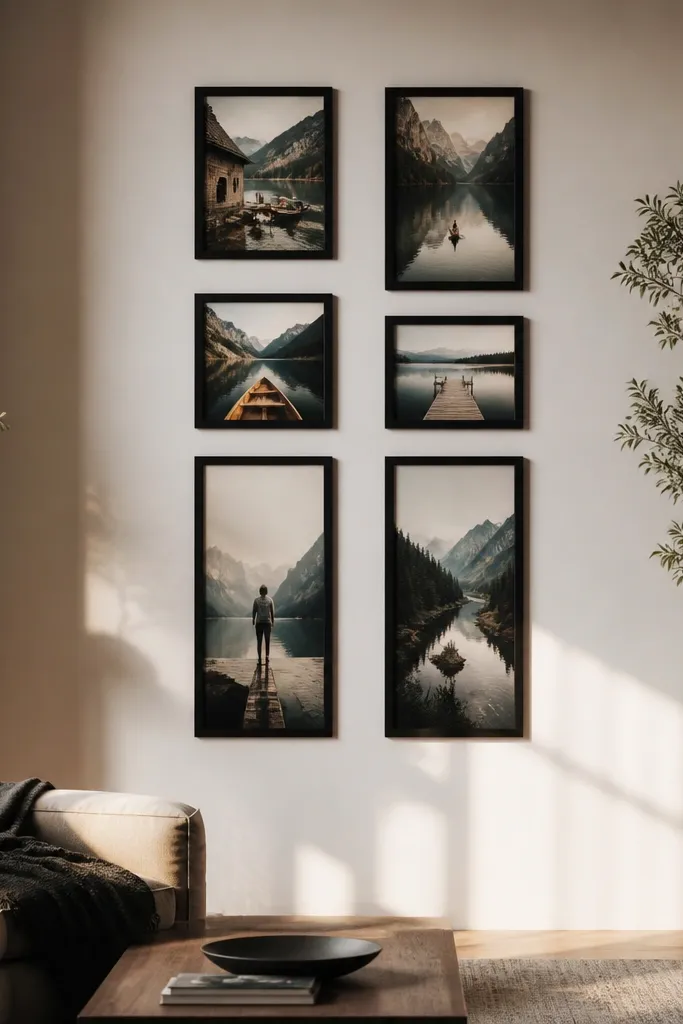 Two stacked columns of frames with different proportions