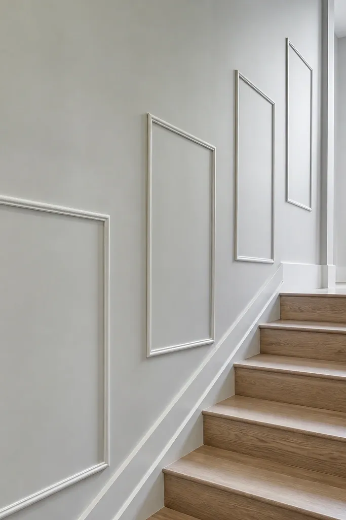 Shallow wainscoting with picture-frame style inset rectangles