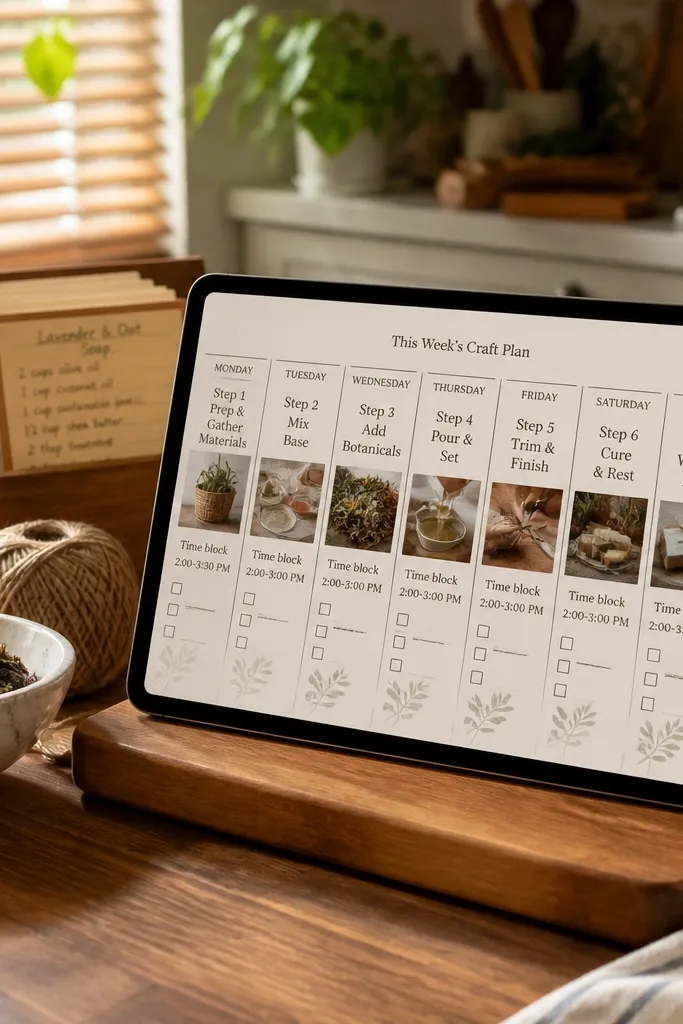 A weekly checklist with tidy sections and small icons