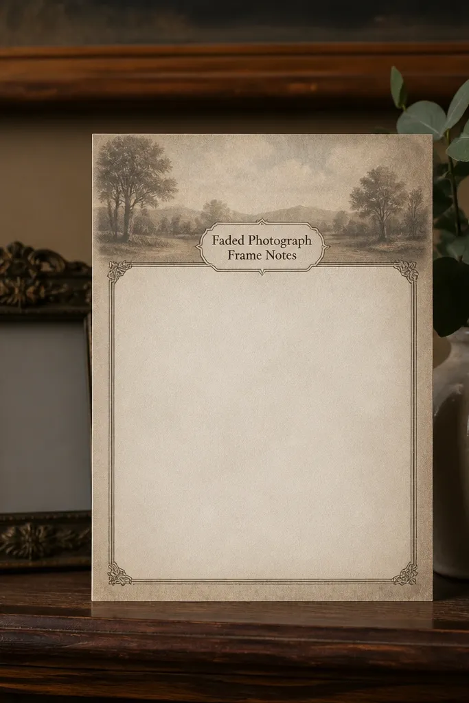Ivory paper with a faded -style frame and blank writing area