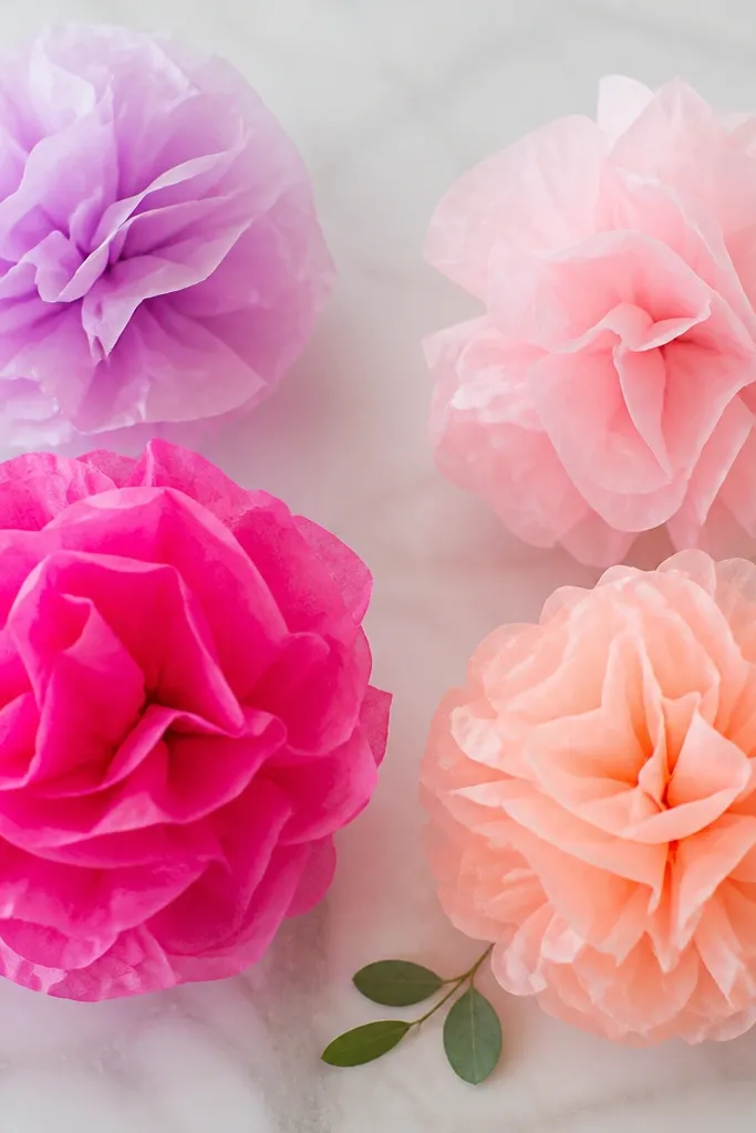 Quick Easy Tissue Paper Flowers in 5 Minutes